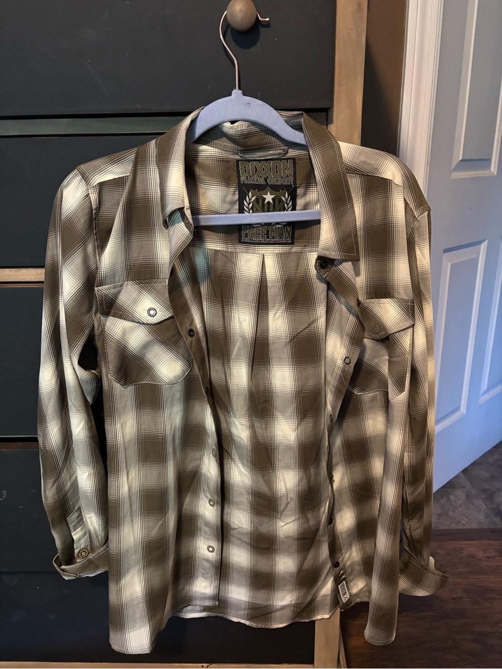 DIXXON Green and Cream Plaid Button-Down Shirt